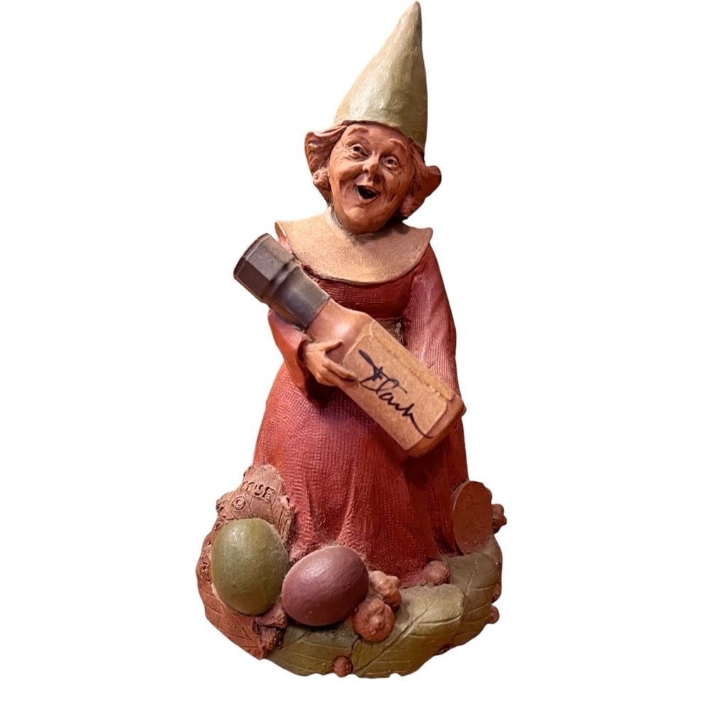 Tom Clark Gnome Art Signed "Francoise" Lady Gnome with Wine #51